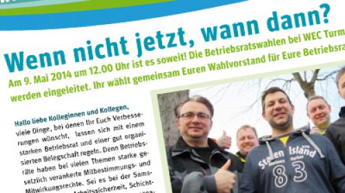 Betriebsratswahl bei WEC Turmbau in Magdeburg eingeleitet!
