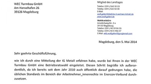 BR-Wahl WEC Magdeburg: Fraktionsvorsitzender „Der Linken“ im Magdeburger Landtag erklärt Unterstützung