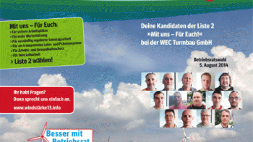 Nur noch 2 Tage - Betriebsratswahl bei WEC Turmbau in Magdeburg