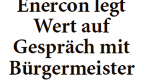 Enercon will Gespräch mit Auricher Bürgermeister