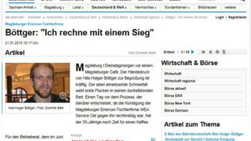 Artikel Volksstimme Ich rechne mit einem Sieg