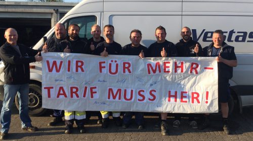 Stützpunktfoto#1 Flensburg - Flagge zeigen für einen Tarifvertrag bei Vestas