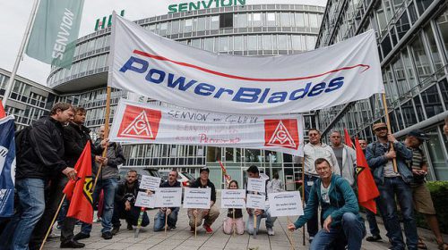 Senvion: Rund 300 Beschäftigte beteiligten sich an Kundgebung in Hamburg