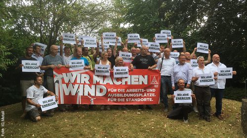 Beschäftigte wehren sich gegen Stellenabbau bei Enercon